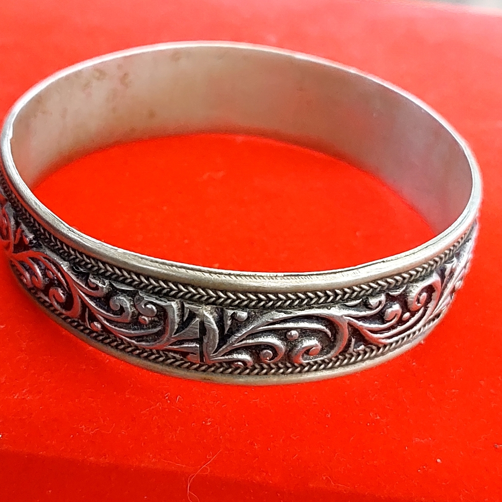 Old beber silver cuff bracelet - Morocco
